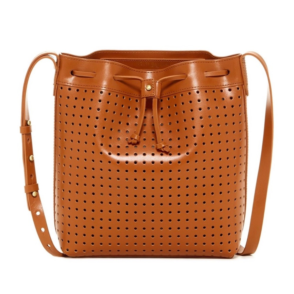 Kelsi Dagger Wythe Caramel Cognac Bucket Bag Purse